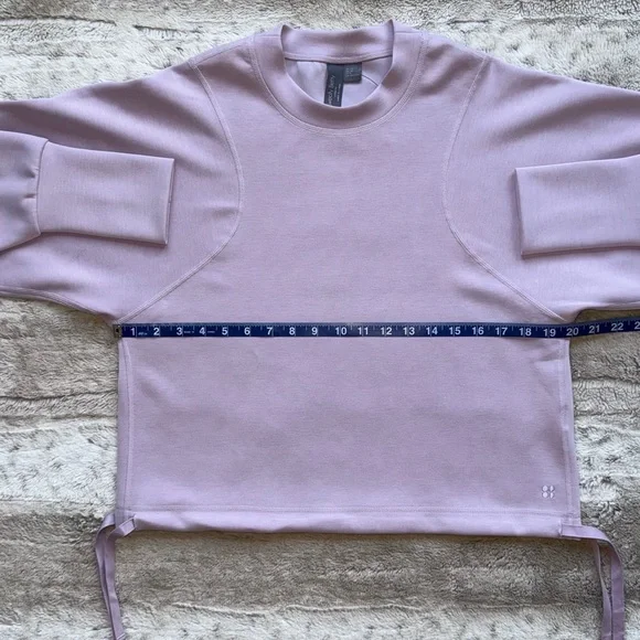 Sweaty Betty Class Crop Tie Waist Sweatshirt in Lavender Size 4 - Picture 5 of 10